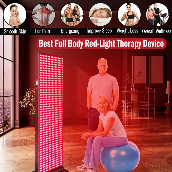 Red Light Therapy Device for Full Body, 630nm, 660nm, 810nm & 850nm, Near Infrared Dual-Chip Clinical Grade LED Panel for Smooth Skin, Weight & Pain Management and Overall Wellness (4000-Watt 800-LED)