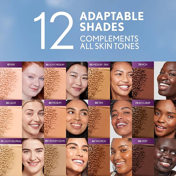 Covergirl Simply Ageless Skin Perfector Essence Foundation 30 Light-Medium, Blending Foundation Brush, Skincare Makeup Hybrid with Bakuchiol