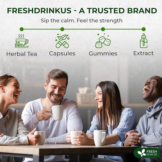 FreshDrinkUS, Premium Wormwood Tea - 75 Tea Bags - Handcrafted Herbal Blend, Caffeine-Free – Smooth Taste & Naturally Refreshing.