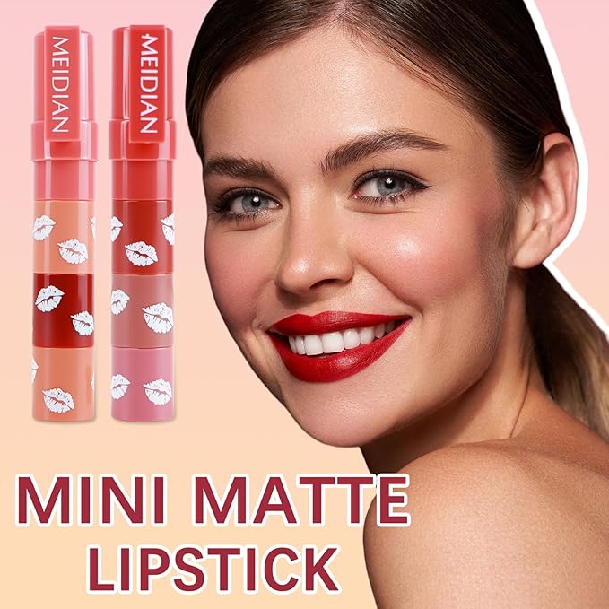 Queen Diary 4PCS Velvet Matte Lipstick for Women, Ash Pink Orange Toned Positive Red Black Tea Oxblood Rose Violet Lip Stain，Waterproof Lipstick Long Lasting Makeup Gift Sets (Set B)