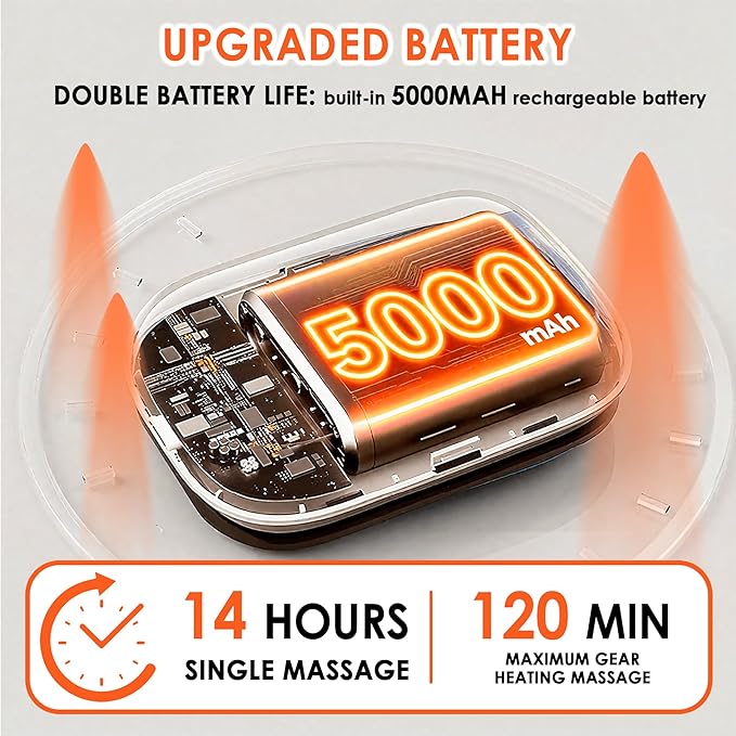 Cordless Knee Massager with Heat and Vibration, 3-in-1 Heating Pad for Knee, Shoulder, and Elbow, 5000mAh Battery, Portable Touchscreen Control for Pain Relief