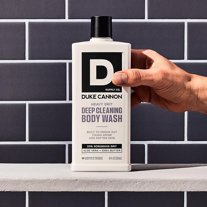 Duke Cannon Heavy Grit Body Wash - Deep Cleaning, 18oz | Industrial Strength Formula for Men, Refreshing Scent, Tough on Dirt & Sweat, Clean Skin & Invigorating Cleanse