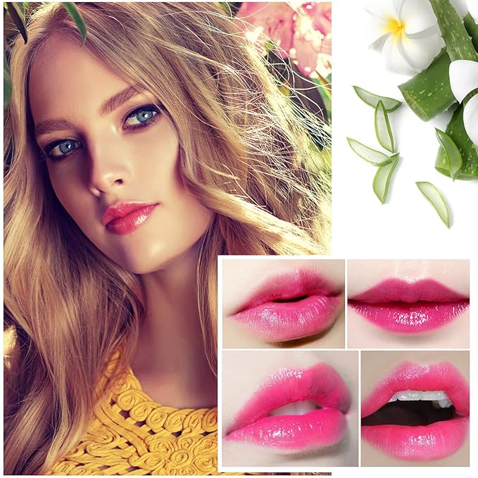 Aloe Jelly Lipstick,Long Wear Nourishing Lip stick,Waterproof Moisturizing Color Changing Lip Balm Lipstick,Lip Gloss,Magic Temp Color Change Matte Lip Gloss Makeup