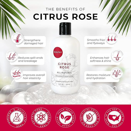 Naturals Conditioner – Citrus Rose, Detoxifying & Clarifying, Lightweight Hydration for Oily, Thick & Curly Hair, Color-Safe & Vegan, 12 oz