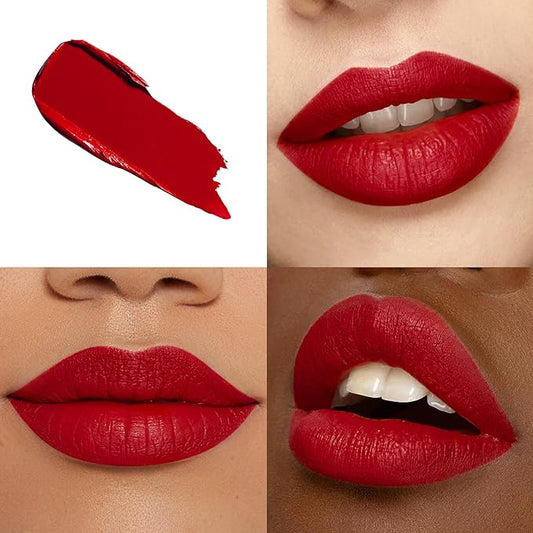 Red Lipstick Set Long Lasting 3Pc Matte Liquid Lipsticks for Women Non Transfer Smudgeproof Red Orange Nude Lipstick Kit Cruelty Free Lip Color, 13/51/61