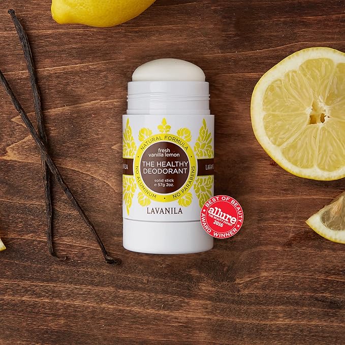 Lavanila Vanilla Lemon Deodorant for Women 2-Pack (2 Oz Each) - Natural Aluminum Free Solid Stick Deodorant, Made In USA, Vegan
