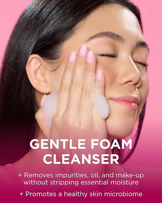 Andalou Naturals 1000 Roses Gentle Cleansing Foam | Foaming Face Wash with Rose Stem Cells & Organic Aloe Leaf Juice | Hydrating Daily Cleanser for Sensitive Skin | 5.5 fl oz