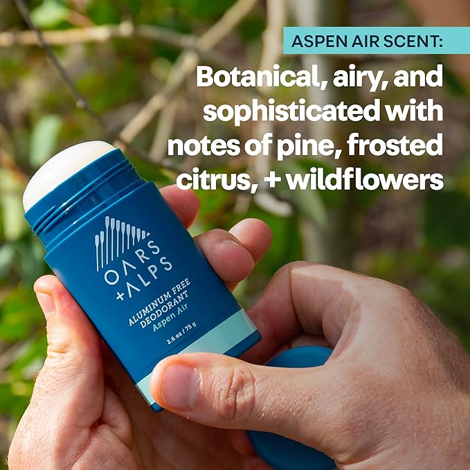 Oars + Alps Deodorant for Men & Women, Aluminum Free Deodorant for Men, Dermatologist Tested, Clean Ingredients, Vegan, Long Lasting, Odor Protection, Aspen Air, 3pk, 2.6oz