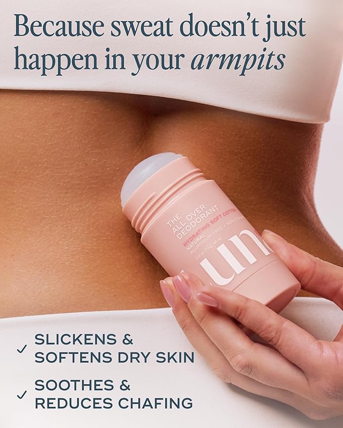 Luna Daily The All Over Deodorant™ Stick | Hydrating Natural Deodorant for Women | Aluminum-Free, Non-Staining & pH-Balanced | Soft Cotton Scent | With Hyaluronic Acid & Prebiotics, 2.4 oz