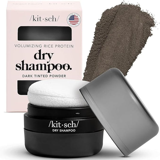 Kitsch Dry Shampoo Powder for Women & Men Dry Shampoo for Dark Hair w/Rice Protein - Unscented, Volumizing, No White Cast, Non Toxic, Non Aerosol, Organic | Ideal Gifts for Women, Travel Size - 8g