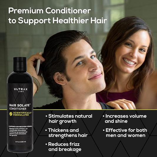 Hair Solaye Conditioner for Silky Smooth Hair Growth - Caffeinated Compounds with Chamomile Extract, Women & Men, 8 fl oz, 2 Minute Hair Treatment, Unisex