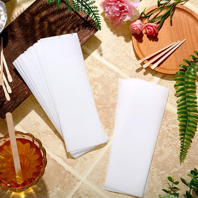 400 Non-Woven Waxing Strips for Facial, Body, and Bikini Hair Removal (White)