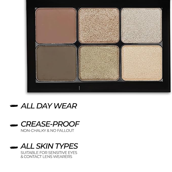 Starlight Eyeshadow Palette (Golden Hour) – 6 Highly Pigmented, Crease-Proof Matte & Shimmer Shades