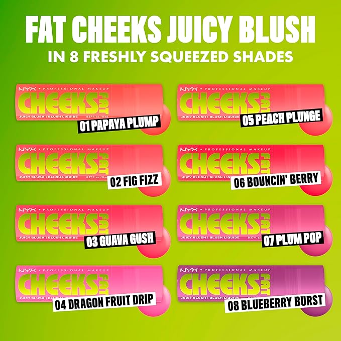 NYX PROFESSIONAL MAKEUP Fat Cheeks Liquid Blush, Buildable, Dewy Blush with Long-Lasting 12HR Wear - Plum Pop (Soft Mauve)