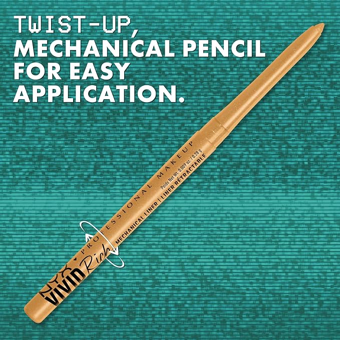 NYX Professional Makeup Mechanical Eye Pencil, Vivid Rich Mechanical, Creamy Retractable Eyeliner - Under the Moonstone, Slate Grey Eyeliner