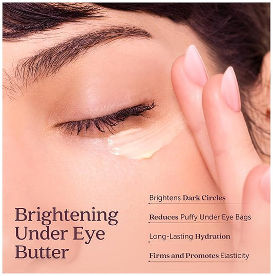 Cosmette Bright Embrace Brightening Eye Cream - Vegan Under Eye Butter for Dark Circles, Bags & Wrinkles with Niacinamide - Natural, Anti-Aging Sensitive Skin Protection for Clean Beauty, 0.5 FL Oz