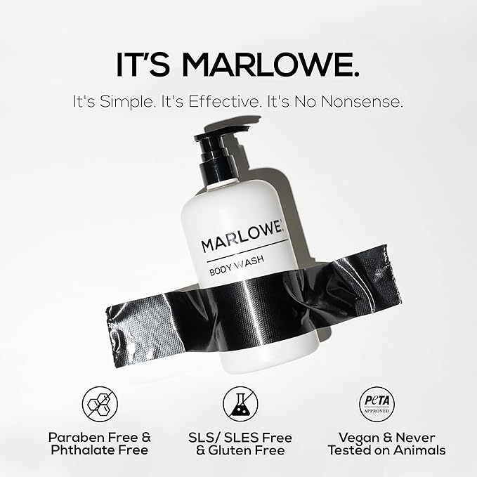 MARLOWE. No. 103 Body Wash 16 oz Pump, Original, Energizing & Refreshing Shower Gel with Willow Bark & Green Tea Extracts, Cleanses, Moisturizes, Smooths & Nourishes, Fresh Pine & Agarwood Scent