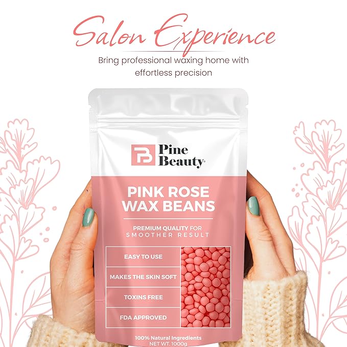 Hard Wax Beads for Hair Removal 2.2lb - Big Bag Wax Beans Melts for Sensitive Skin, 10 Extra Brazilian Waxing Beads Spatula Applicator for Face, Bikini Area, Body, Legs, Armpit & Eyebrow of Women