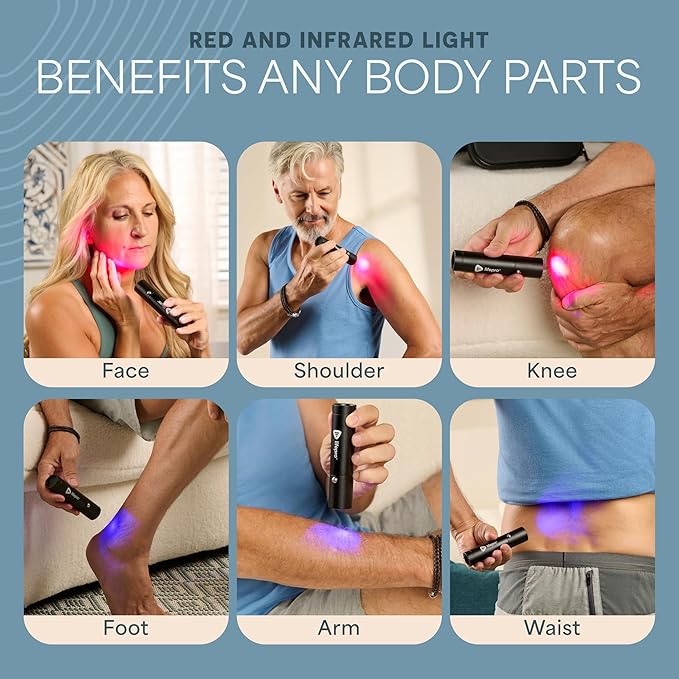 Lifepro Infrared & Red Light Therapy for Body Joints & Muscles Wellness Support, Portable Red Light Therapy Device, Near Infrared Light Therapy for Body & Face - Use 3 wavelengths