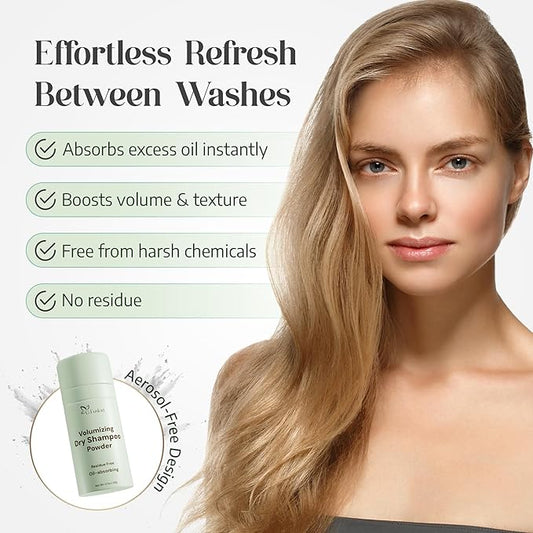 Volumizing Dry Shampoo Powder - Refreshes Hair, Absorbs Oil, Boosts Volume, Leaves No Residue, Features Innovative, Non Aerosol Dry Shampoo for Active and Travel Size Shampoo Lifestyles