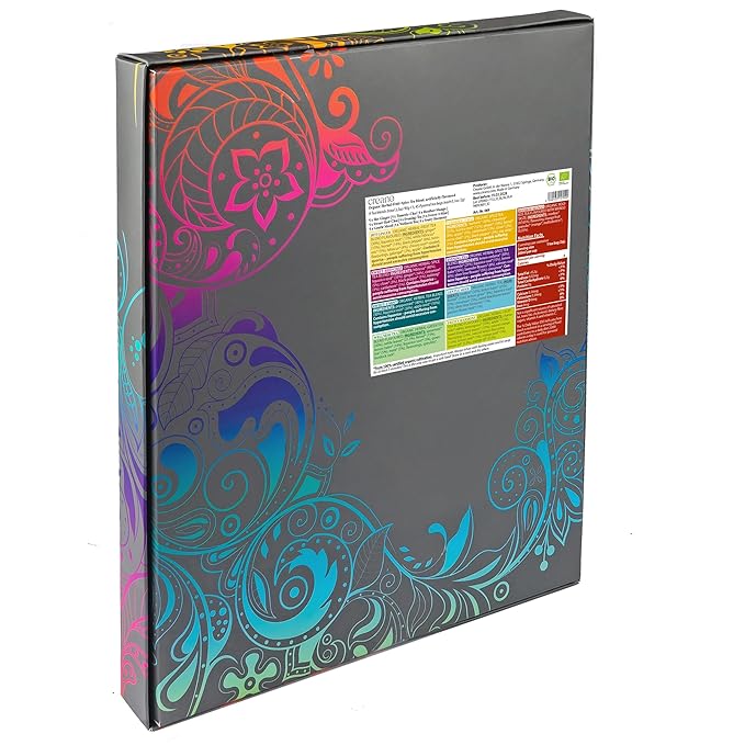 Creano Organic Herbal Tea Gift Set Grey - 45 Organic Tea Bags in 9 Different Varieties - 90 g