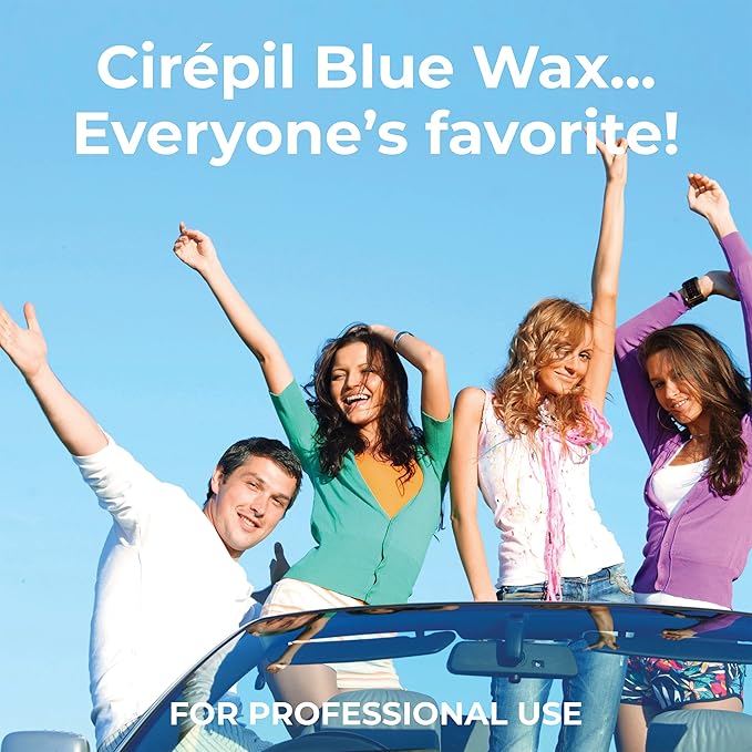 Cirepil - Blue - 400g / 14.11 oz Hard Wax Tin - Face & Body Wax, Unscented & No Strip Needed - Perfect for Sensitive Skin & Brazilian Waxing - Fluid Gel Texture, Easy Hair-Removal