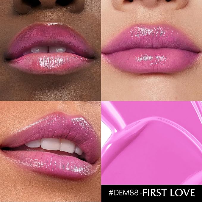 Pink Lipstick for Women Hydrate Glossy Lipstick Moisture Lip Gloss Sheer-Medium Coverage Shine Tinted Lip Balm for Dry Lips, DEM88 First love