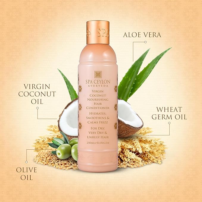 SPA CEYLON Virgin Coconut Nourishing Hair Conditioner | Hydrating & Restoring Conditioner Moisturizes | Moisturizing Conditioner Ultimate Moisture for Dry Hair Moisturizing