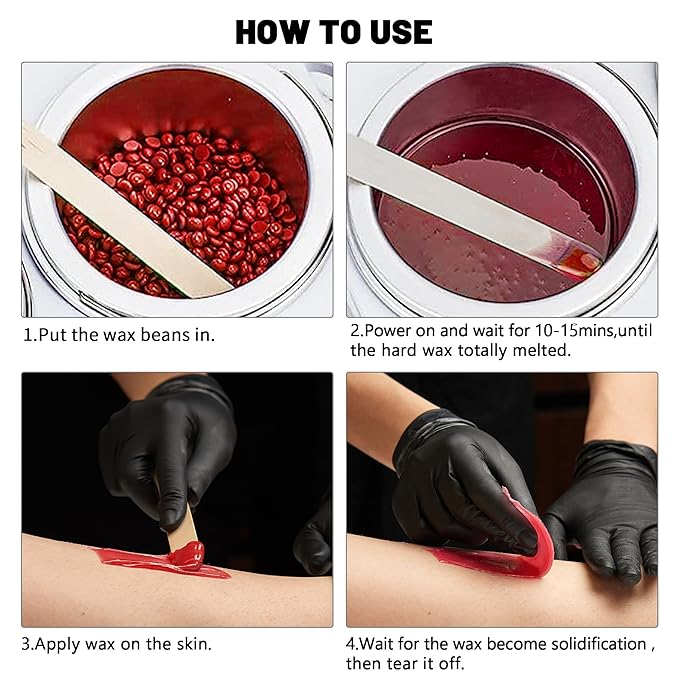 Double Professional Electric Wax Warmer with Dual Pots for Hair Removal, Paraffin Facial, Skin, and Body Spa - Adjustable Temperature, Includes 100 Wax Sticks