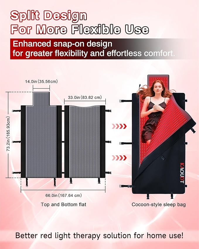 2025 Medical-Grade TPU Red Light Therapy Mat for Full Body Pain Relief, FSA&HSA Eligible 73"x33" Dual Wavelength Infrared Red Light Blanket with 2570 LEDs for Home Use