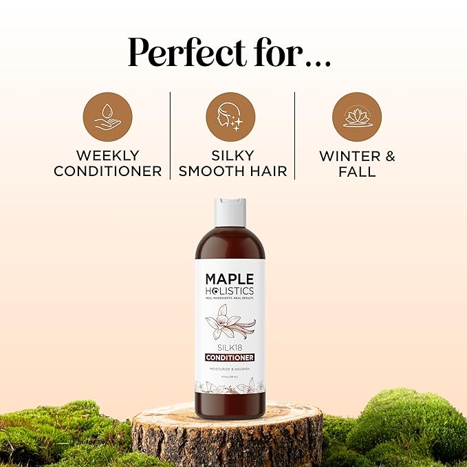Silk Protein Conditioner for Damaged Hair - Ultra Moisturizing Conditioner for Dry Hair with Deeply Nourishing Shea Butter Argan Oil Green Tea & Aloe - Helps Define Curls & Control Frizz (8 Fl Oz)