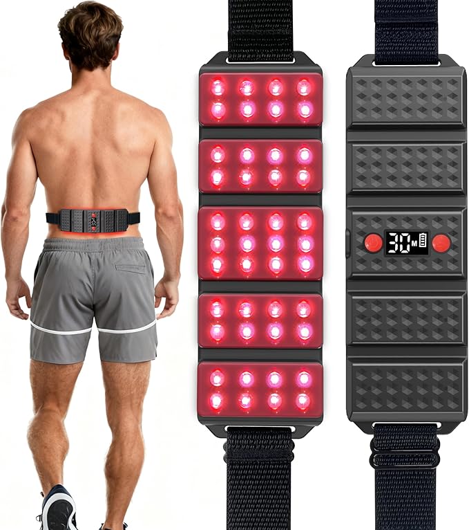 Red Light Therapy Belt, LED 660nm & 850nm Near Infrared Light for Muscle Recovery, Pain Relief, Wearable Wrap –Inflammation, Joint Health & Mobility - Portable & Hands-Free