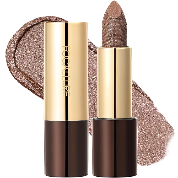 FOCALLURE Glisten Opal Shine Lipstick, High Impact Lip Color, Moisturizing Tinted Lip Balm, Lightweight & Hydrating Formula for Lip Care, COWGIRL