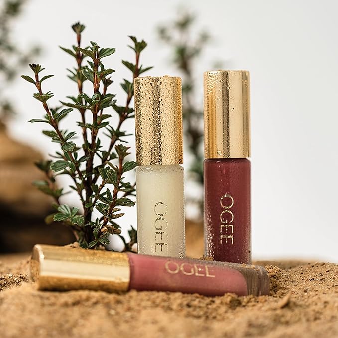 Ogee Beyond Clean Lip Gloss - Certified Organic Lip Gloss for Women - Effortlessly Plump, Hydrate & Add High-Shine Color, Freesia - Desert Rose Shimmer