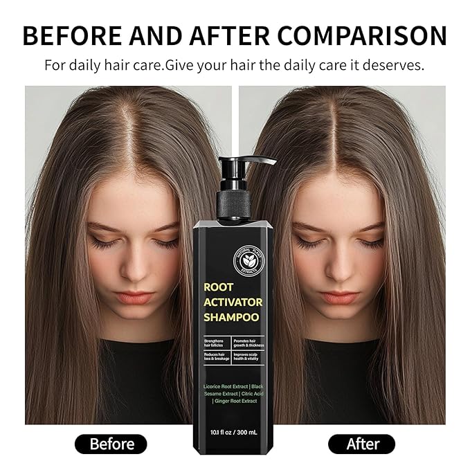 Root Activator Shampoo for Men-Hair Growth Shampoo for Hair Loss and Thinning Hair - Hair Loss for Women Men | Thickening & Nourishing For All Hair- 10.1 fl oz / 300 mL