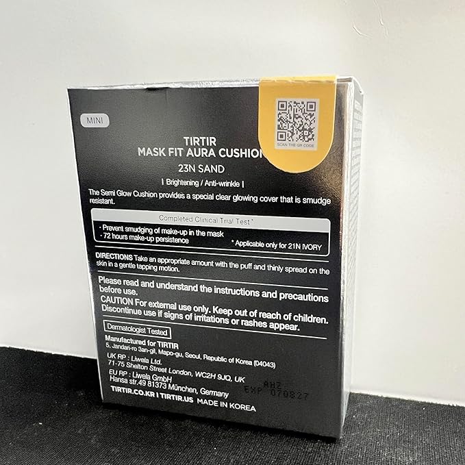[*Mini Size*] TIRTIR Aura Glow Silver Cushion | Korean Cushion Foundation, (#23N Sand, 0.15 Fl Oz)