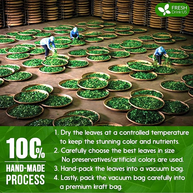 FreshDrinkUS, Premium 140+ Mango Whole Leaves Dried, 100% Natural & Pure from Dried Mango Leaves, Mango Leaf Tea, No Additives, No Caffeine, Vegan