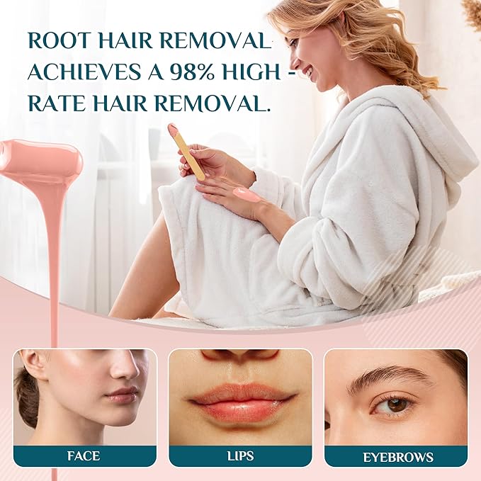 Wax Beads 2lb, Hard Wax for Hair Removal, Hypoallergenic Wax for Sensitive Skin, Facial Waxing, Brazilian, Bikini Waxing