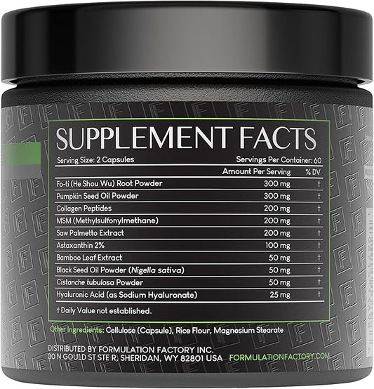 Crown of Glory 10-in-1 Hair Growth Maximizer, DHT Blocker with Saw Palmetto, Fo-Ti, Collagen, Supports Thicker Hair & Scalp Health (2 Month Supply, 120 Capsules)