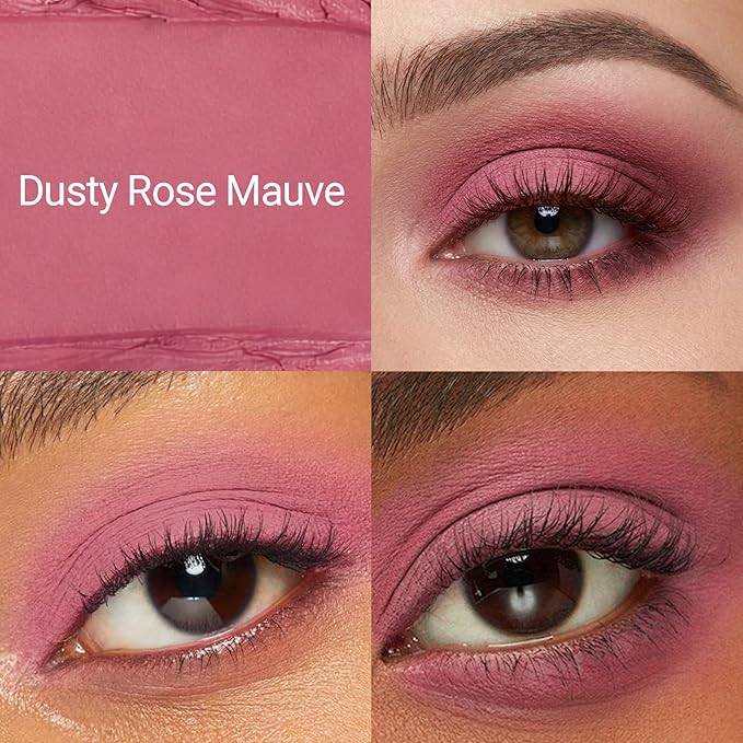 Erinde Waterproof Cream Eyeshadow Stick, Dusty Rose Mauve Matte Eye Shadow Sticks, Cream to Powder Eyeshadow Crayon, Buildable & Blendable Long-Lasting Eye Shadow Stick, Vegan & Cruelty-Free, B04