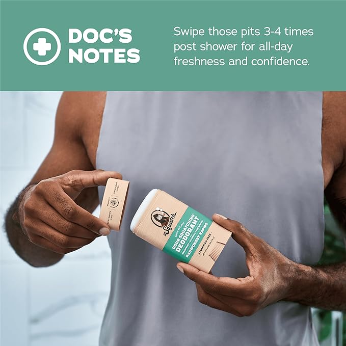 Dr. Squatch Natural Men’s Deodorant – Aluminum Free Natural Deodorant Men with Charcoal & Postbiotics for 72-Hour Odor Protection – Rainforest Rapids, 2.65oz Stick (3-Pack)