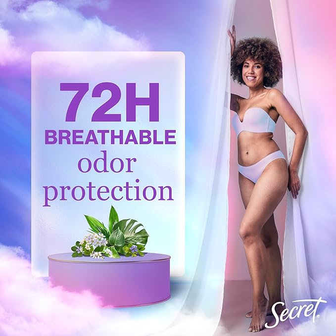 Secret Fresh Antiperspirant Deodorant for Women, 72hr Breathable Sweat & Odor Protection, Instant Freshness & Gentle, PH Balancing Minerals, Clear Gel, Light Ocean Breeze Scent, 2.6 oz