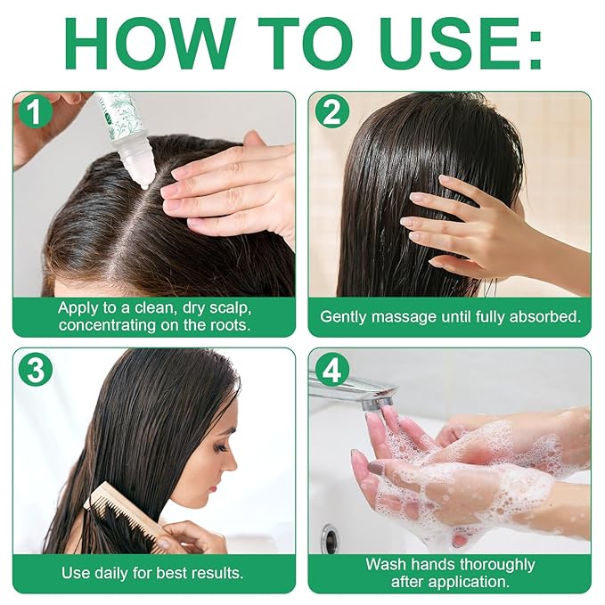 Hair Growth Serum Roll On – Rosemary Oil for Hair Growth with Redensyl & Anagain, DHT-Blocking Serum for Thicker, Stronger Hair & Reduced Hair Fall for Men & Women