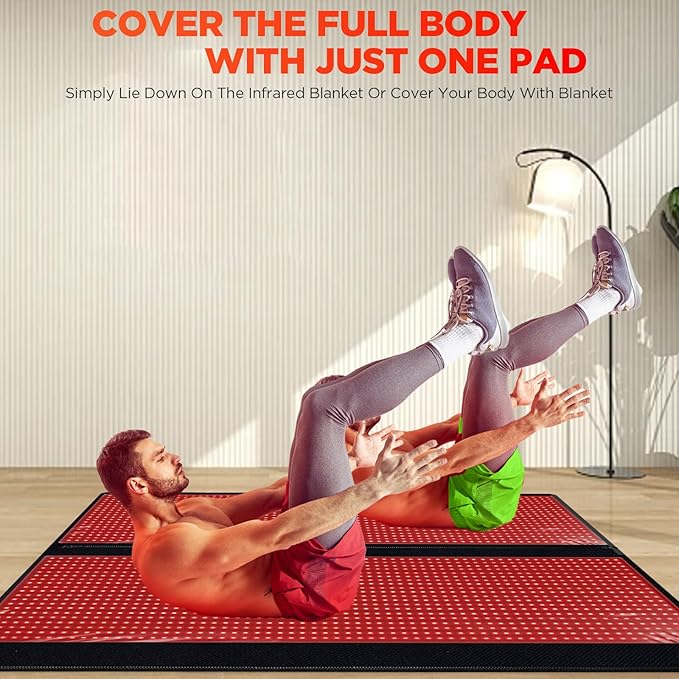 Red Light Therapy for Body, Red Light Therapy Pad 2560 LEDs Red Light Therapy Mat 660nm Red Light-Therapy& 850nm Infrared Light Device for Face and Body Large Blanket for Pain Relief Skin Health