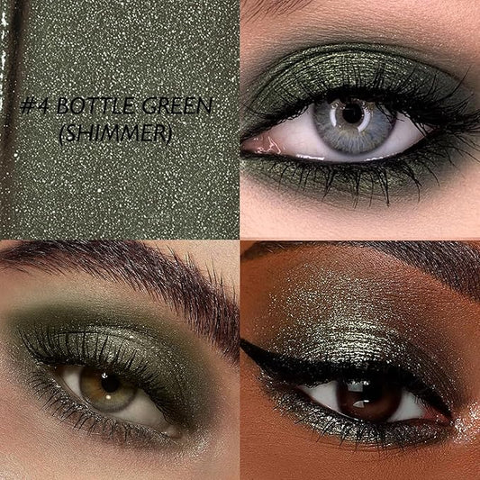 Eyeshadow Stick Waterproof Long Wear Cream Eye Shadow Pencil Single Shimmer Glitter Blendable Smokey Eyeshadow Crayon Cream to Powder Highly Pigmented Color Eyeliner Makeup, 4 GREEN