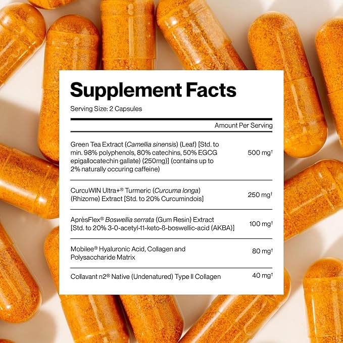 Collagen Repair Joint Support Supplement - Boswellia, Turmeric, Hyaluronic Acid, EGCG, and Undenatured Collagen for Joint Maintenance and Repair - 60 Capsules