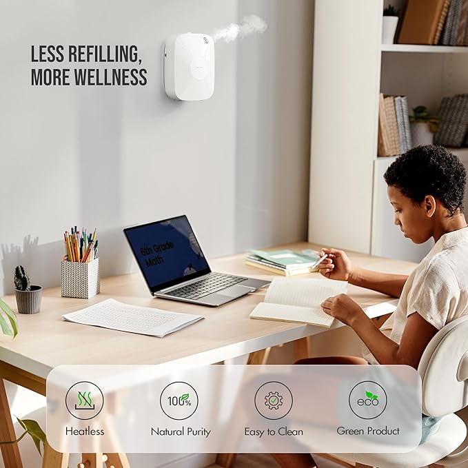 Airversa Smart Scent Air Machine with 400mL Capacity Up to 2000 sq ft Waterless Diffuser for Essential Oils for Home and Commercial Spaces, Aromatherapy Scent Diffuser for Large Rooms, White ANA