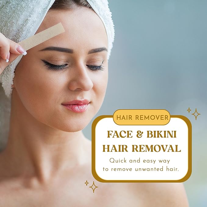 MOOM Express Wax Strips with Chamomile & Lavender, Hair Removal Kit with Finishing Oil – Face, Bikini Area & Brazilian, 10 Double-Sided Strips (1 Pack), 20 Count