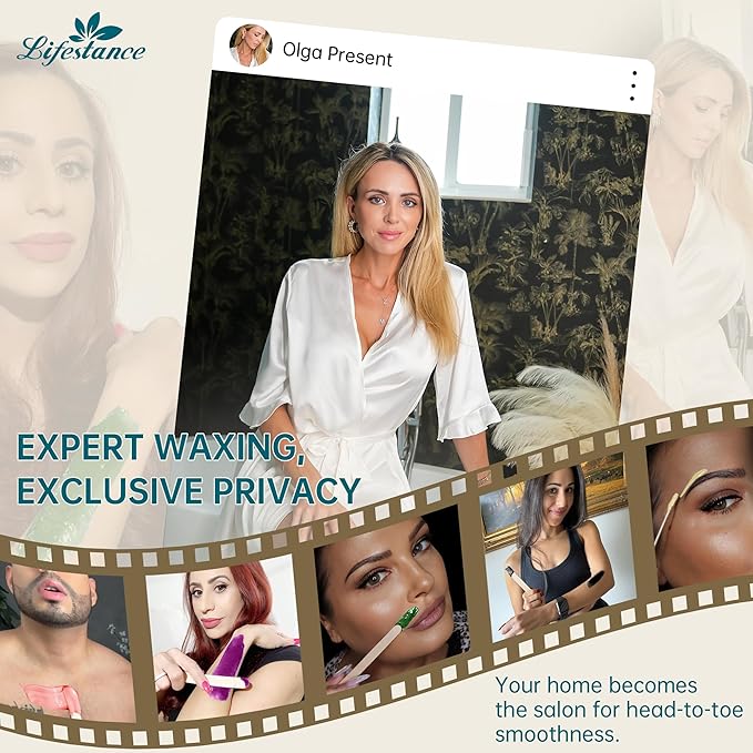 Lifestance Tea Tree Waxing Beads, 1LB Coarse Hair Removal Wax Beans for Face, Eyebrow, Brazilian Bikini, Sensitive Skin at Home for Women and Men