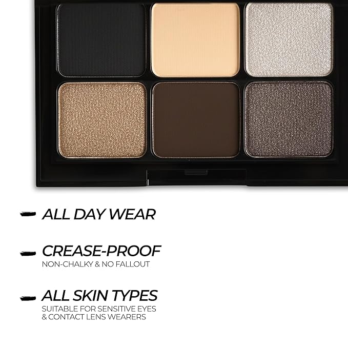 Starlight Eyeshadow Palette (Smoky Nights) – 6 Highly Pigmented, Crease-Proof Matte & Shimmer Shades